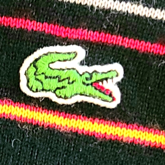 Lacoste Women's Pure New Wool Pull-Over Striped Sweater Size 46 - Picture 9 of 12